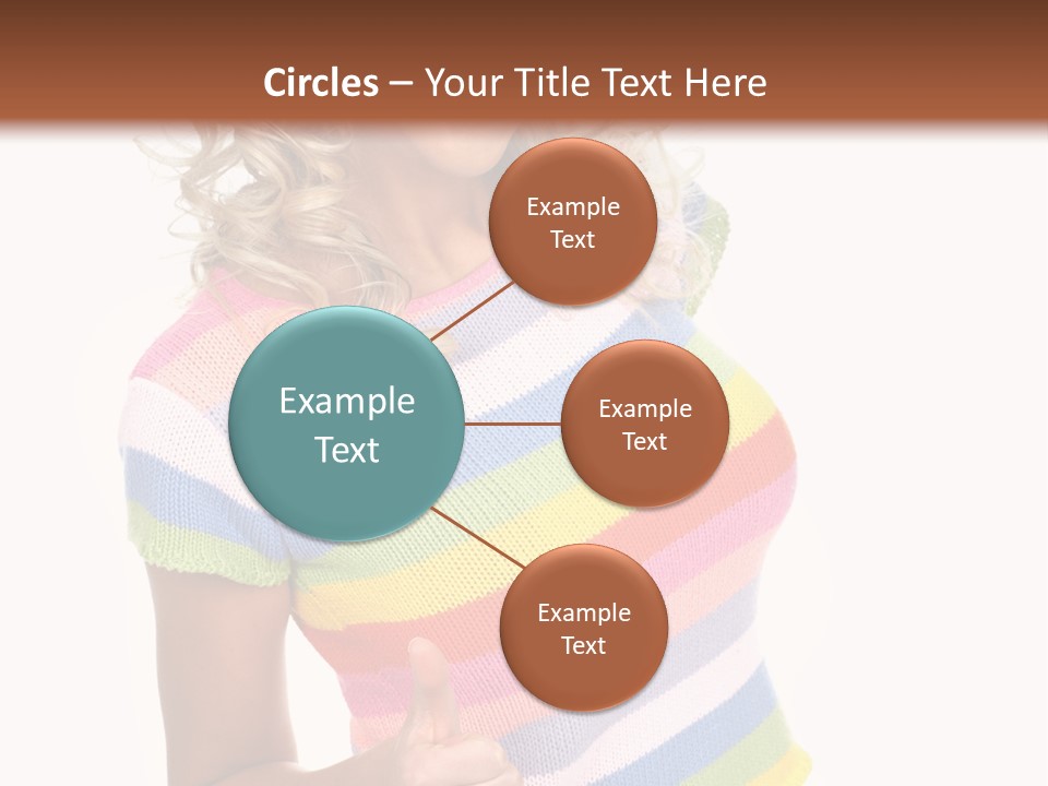 Pretty Woman Smiling. Isolated Over White Background PowerPoint Template