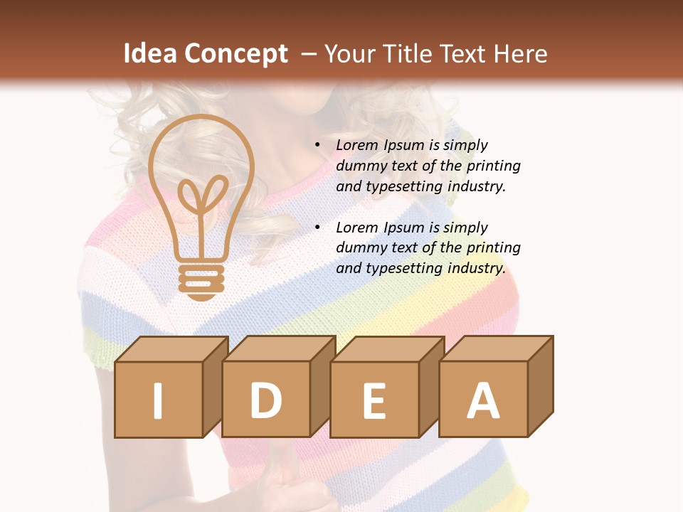 Pretty Woman Smiling. Isolated Over White Background PowerPoint Template