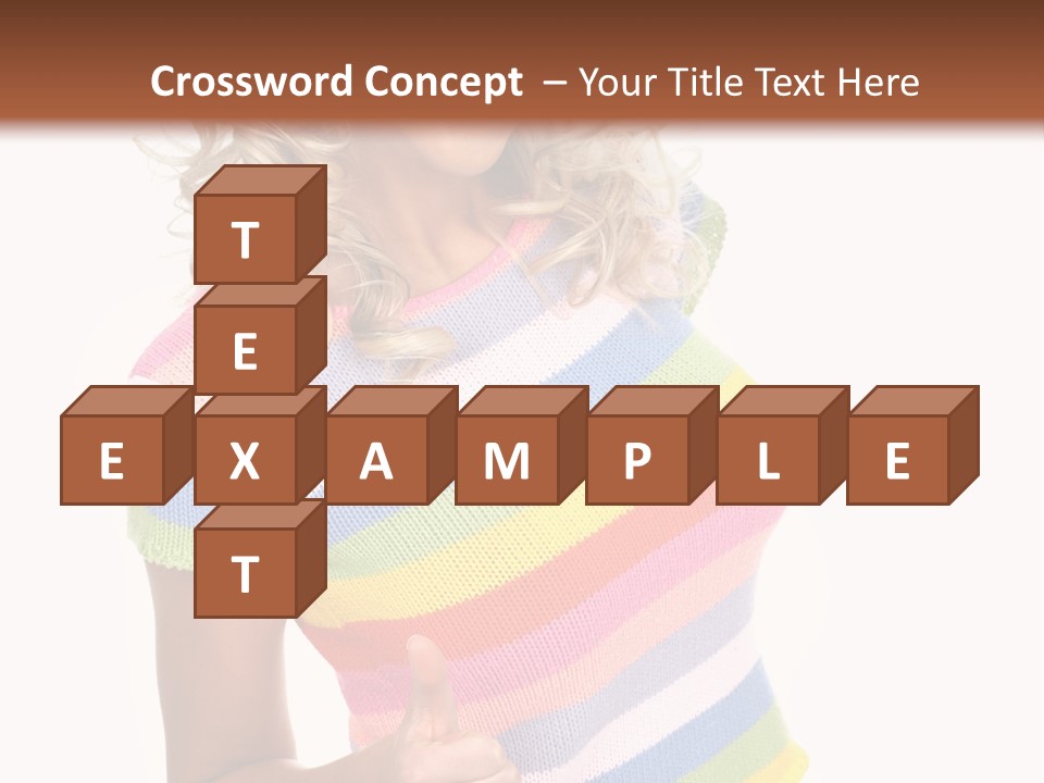 Pretty Woman Smiling. Isolated Over White Background PowerPoint Template