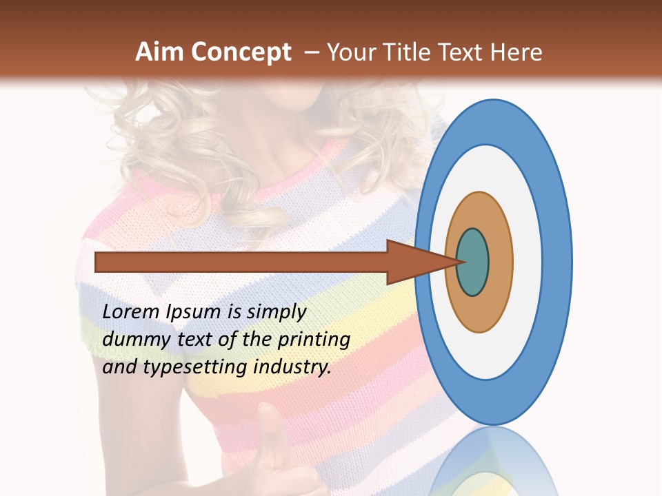 Pretty Woman Smiling. Isolated Over White Background PowerPoint Template