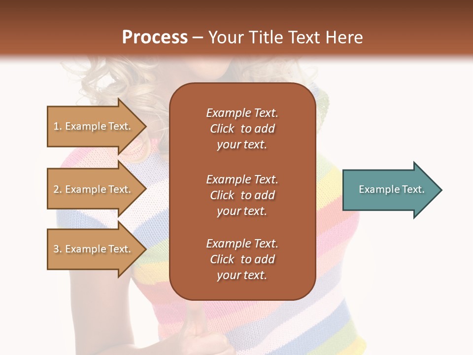 Pretty Woman Smiling. Isolated Over White Background PowerPoint Template