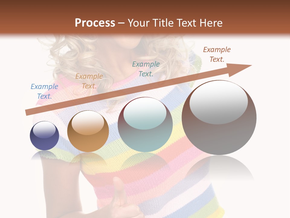 Pretty Woman Smiling. Isolated Over White Background PowerPoint Template