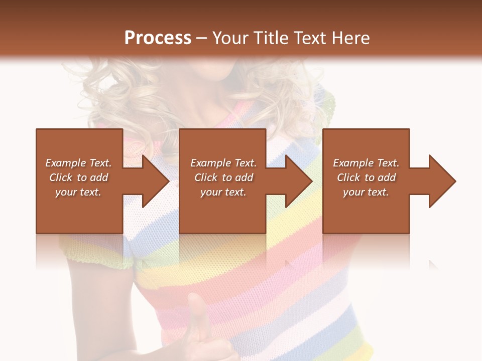 Pretty Woman Smiling. Isolated Over White Background PowerPoint Template