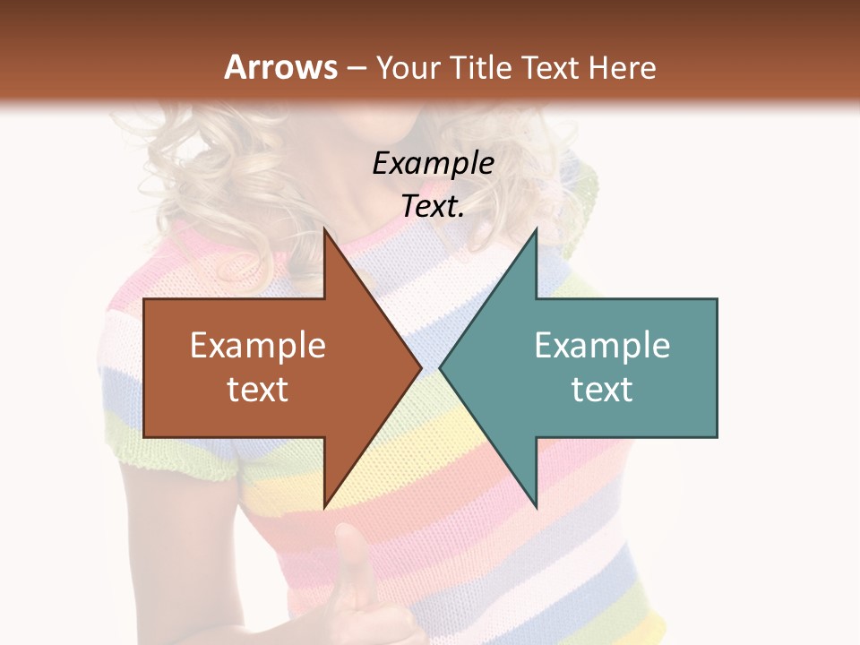 Pretty Woman Smiling. Isolated Over White Background PowerPoint Template