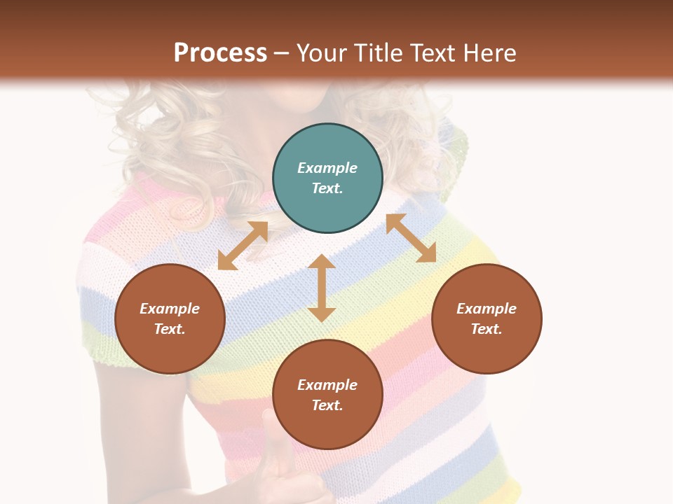 Pretty Woman Smiling. Isolated Over White Background PowerPoint Template