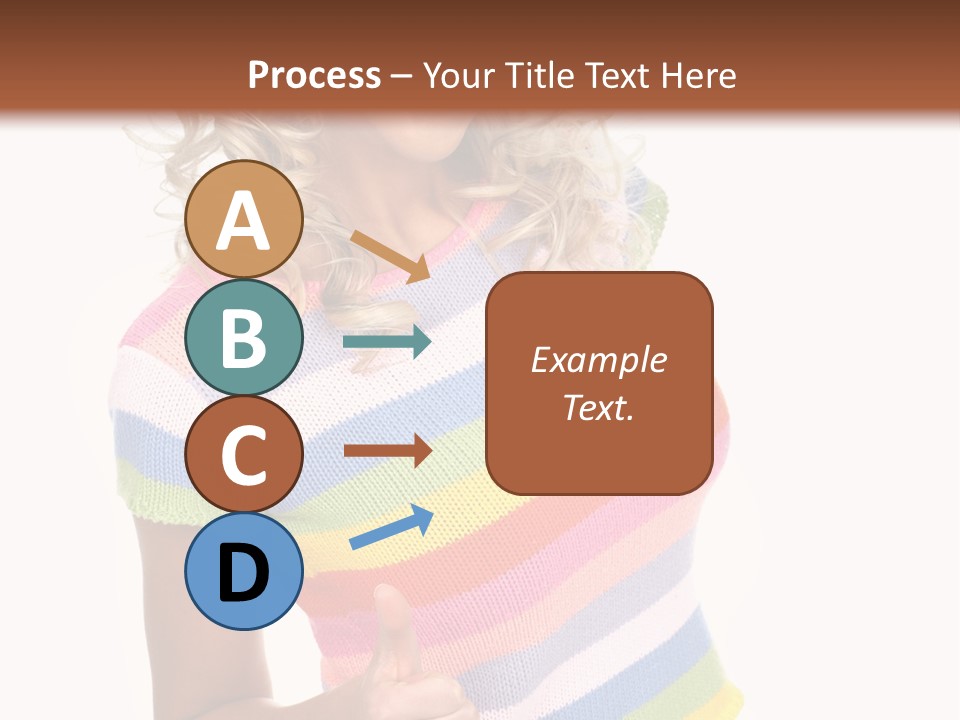 Pretty Woman Smiling. Isolated Over White Background PowerPoint Template