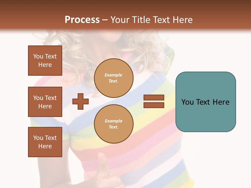 Pretty Woman Smiling. Isolated Over White Background PowerPoint Template