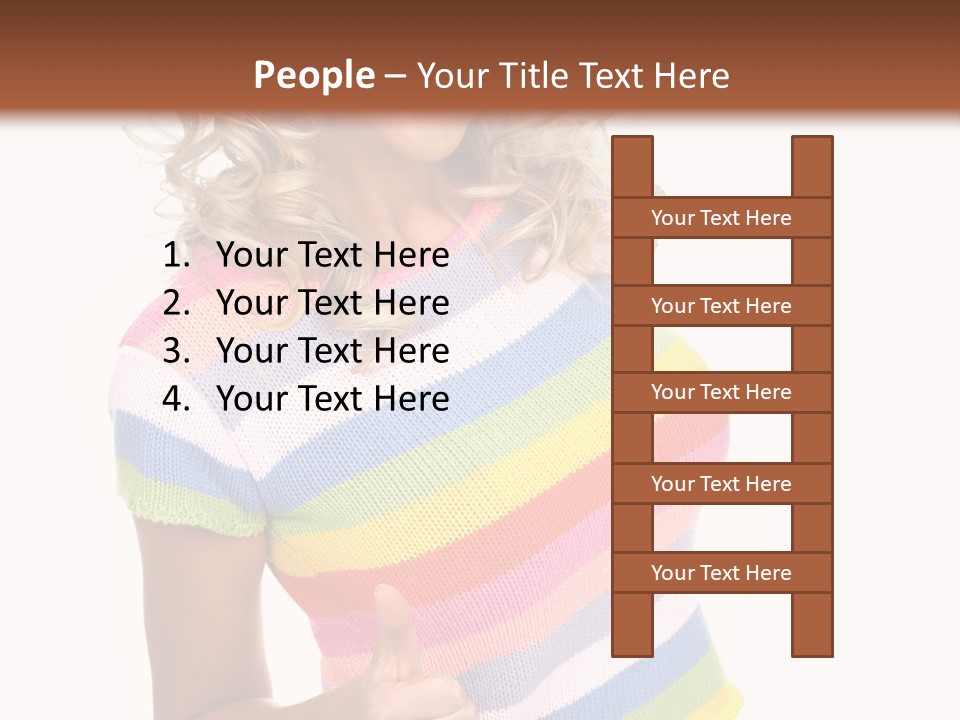 Pretty Woman Smiling. Isolated Over White Background PowerPoint Template