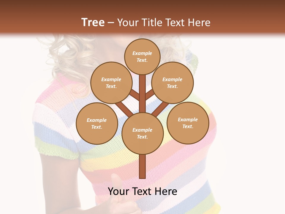 Pretty Woman Smiling. Isolated Over White Background PowerPoint Template