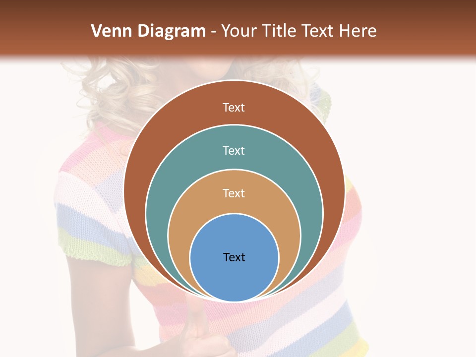 Pretty Woman Smiling. Isolated Over White Background PowerPoint Template