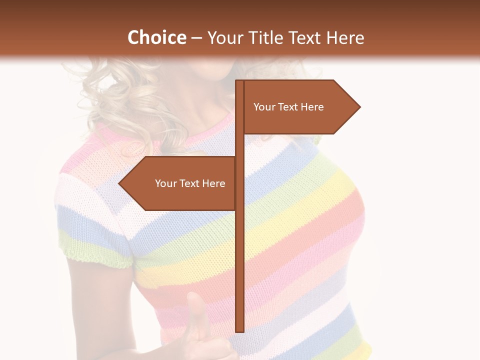 Pretty Woman Smiling. Isolated Over White Background PowerPoint Template