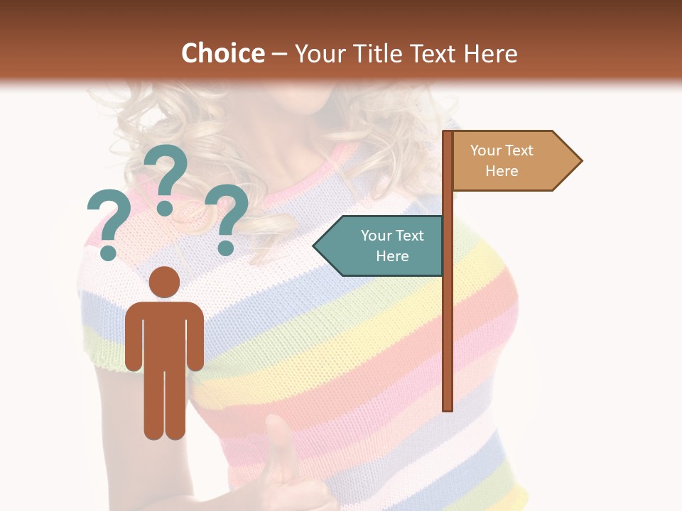 Pretty Woman Smiling. Isolated Over White Background PowerPoint Template