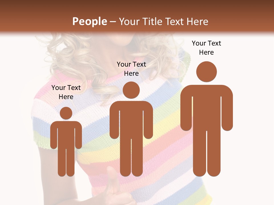 Pretty Woman Smiling. Isolated Over White Background PowerPoint Template