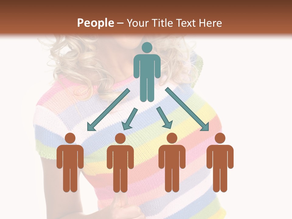 Pretty Woman Smiling. Isolated Over White Background PowerPoint Template