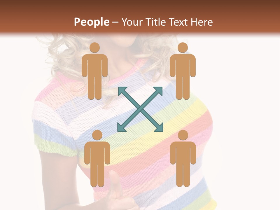 Pretty Woman Smiling. Isolated Over White Background PowerPoint Template