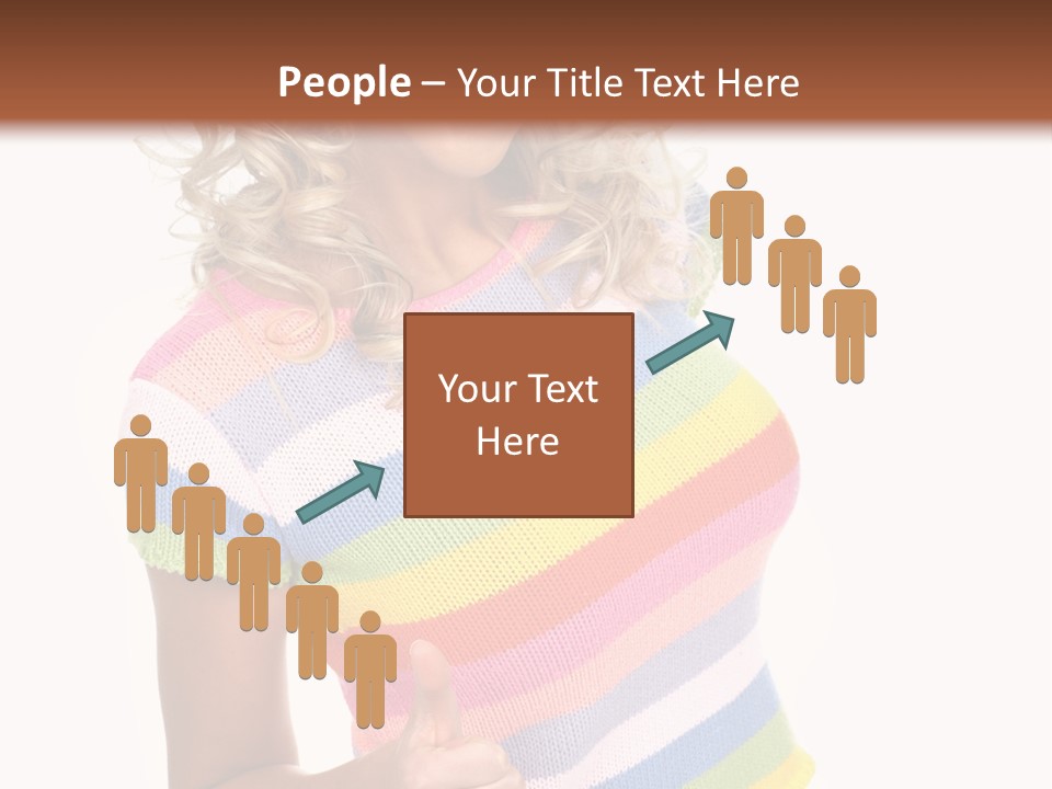 Pretty Woman Smiling. Isolated Over White Background PowerPoint Template