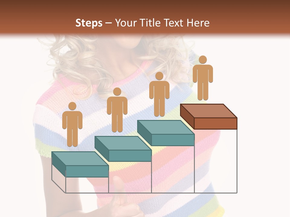 Pretty Woman Smiling. Isolated Over White Background PowerPoint Template