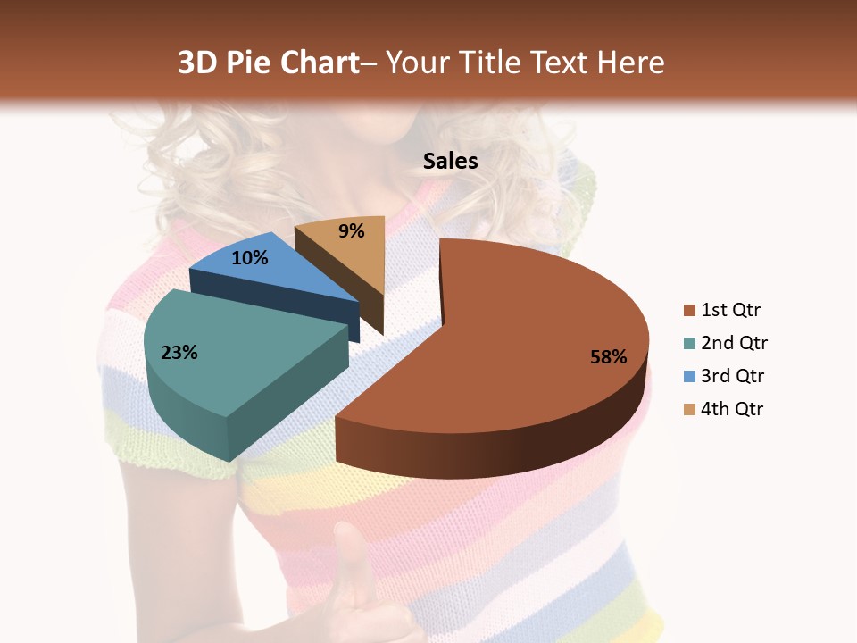 Pretty Woman Smiling. Isolated Over White Background PowerPoint Template