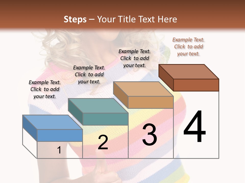 Pretty Woman Smiling. Isolated Over White Background PowerPoint Template