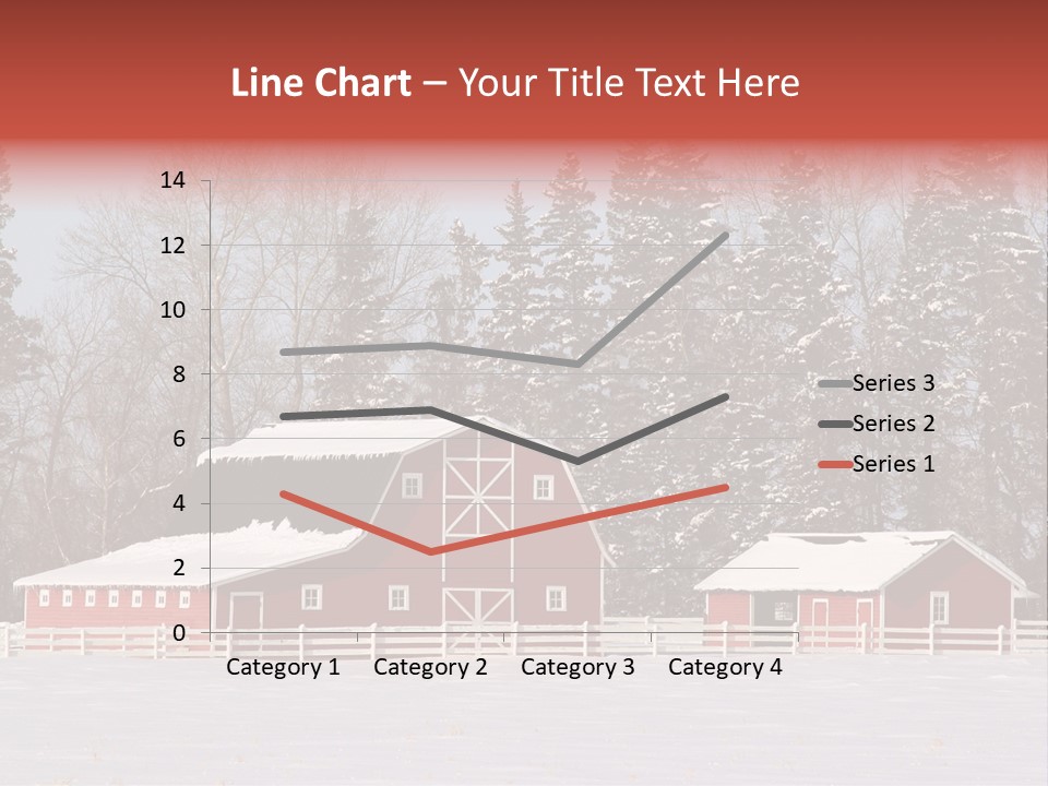 A Red Barn In A Snowy Field With Trees In The Background PowerPoint Template