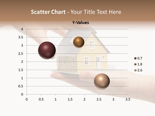 Female Hand Reaching For A House Isolated On A White Background. PowerPoint Template