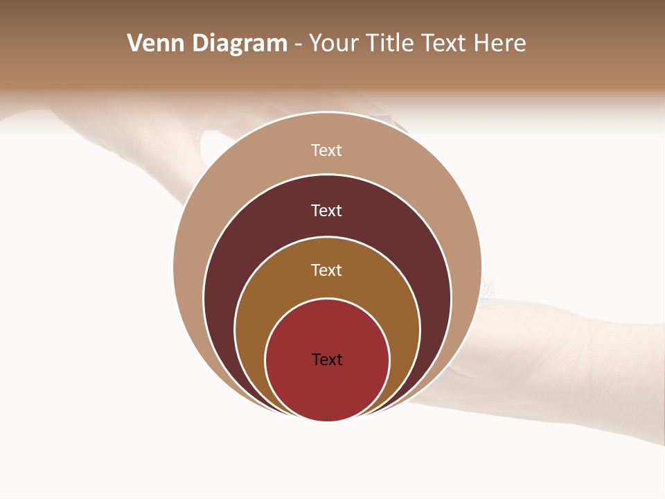 Female Hand Reaching For A House Isolated On A White Background. PowerPoint Template