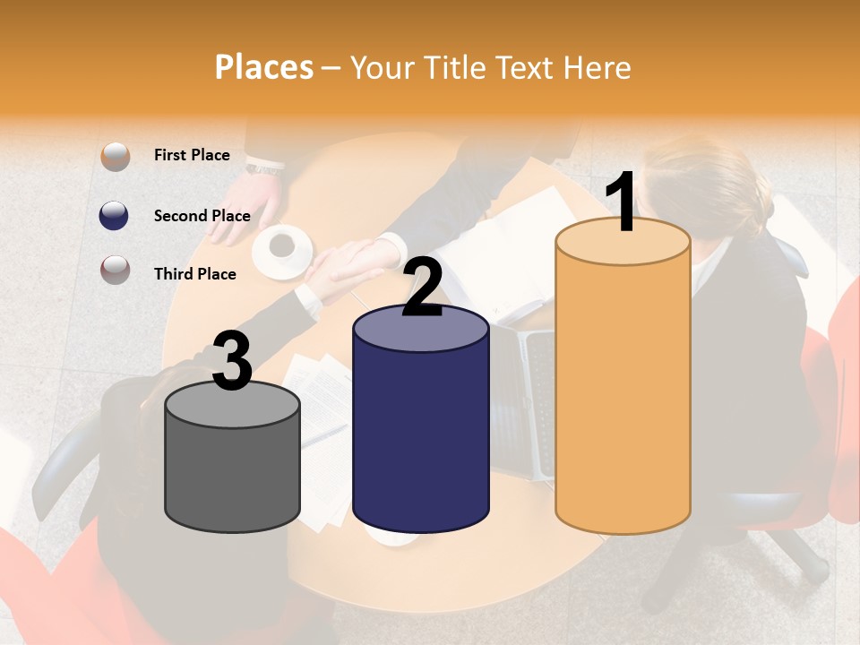 A Group Of People Sitting At A Table With Laptops PowerPoint Template