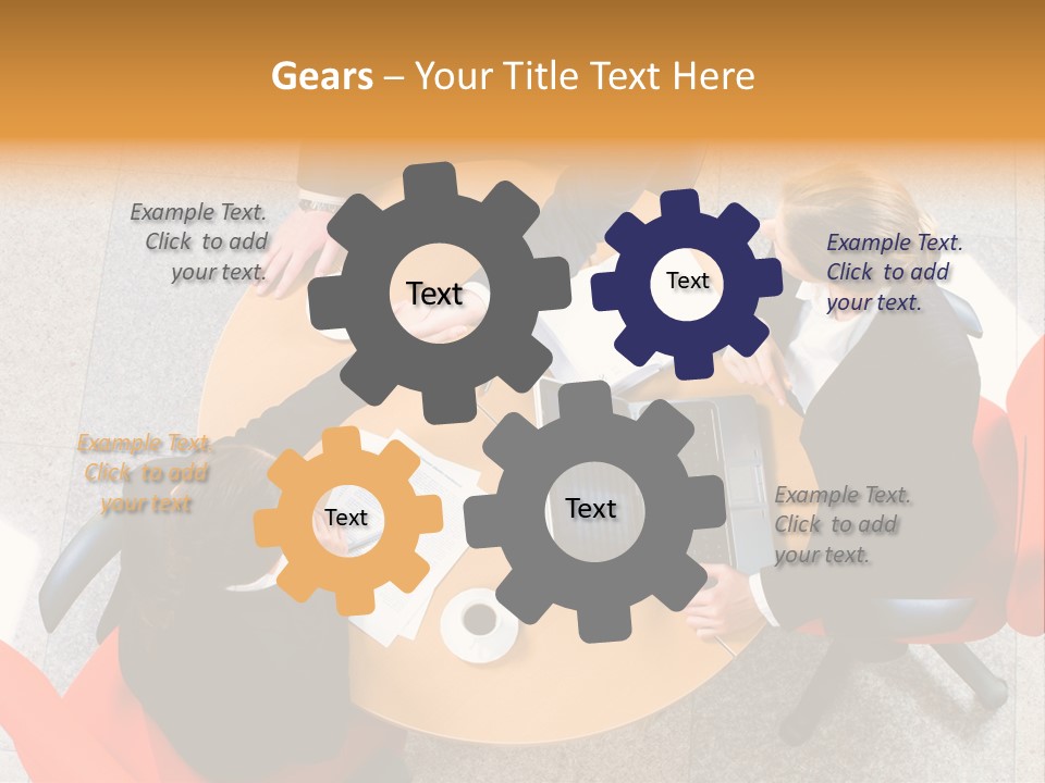 A Group Of People Sitting At A Table With Laptops PowerPoint Template