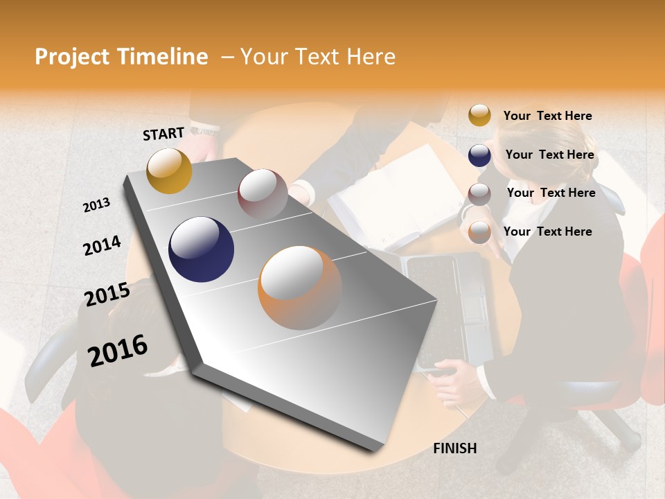 A Group Of People Sitting At A Table With Laptops PowerPoint Template