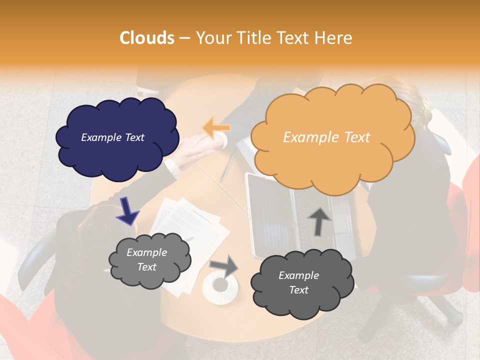 A Group Of People Sitting At A Table With Laptops PowerPoint Template