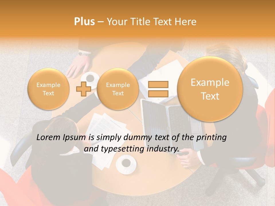 A Group Of People Sitting At A Table With Laptops PowerPoint Template
