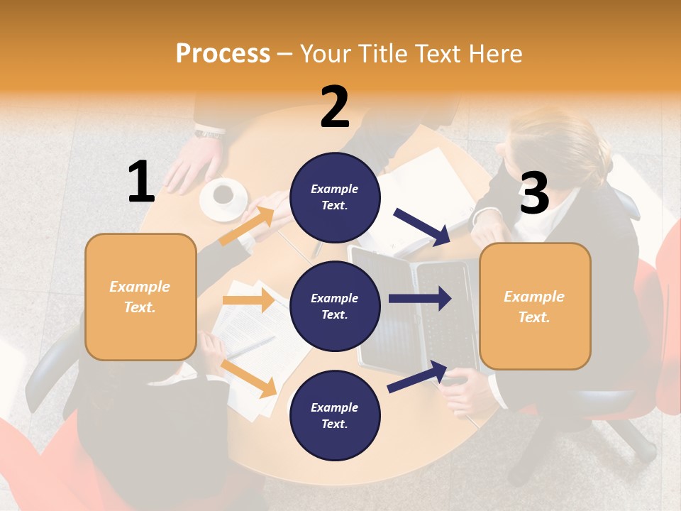 A Group Of People Sitting At A Table With Laptops PowerPoint Template