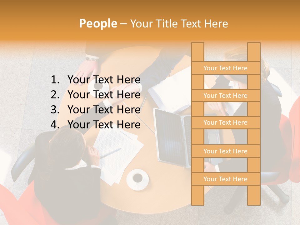 A Group Of People Sitting At A Table With Laptops PowerPoint Template