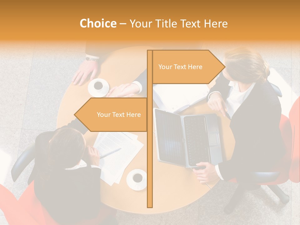 A Group Of People Sitting At A Table With Laptops PowerPoint Template