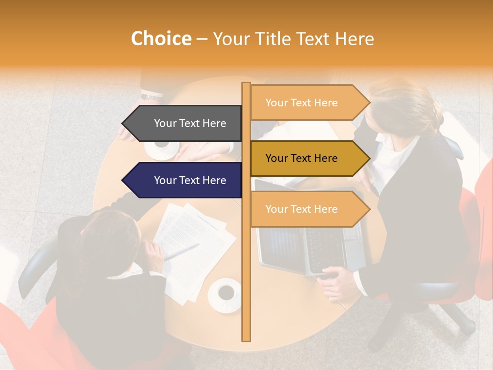 A Group Of People Sitting At A Table With Laptops PowerPoint Template