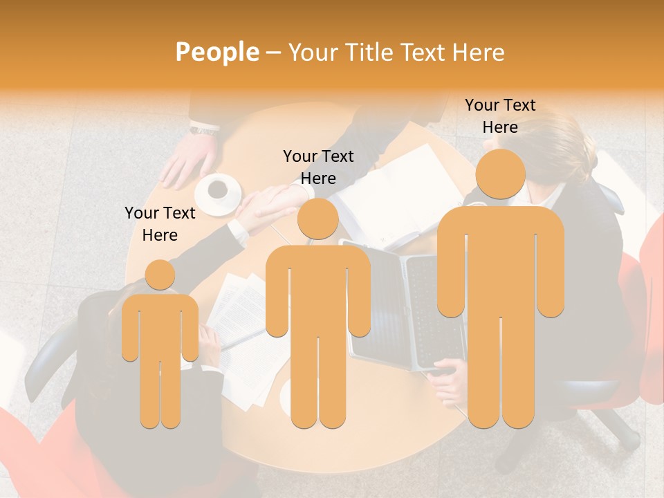 A Group Of People Sitting At A Table With Laptops PowerPoint Template