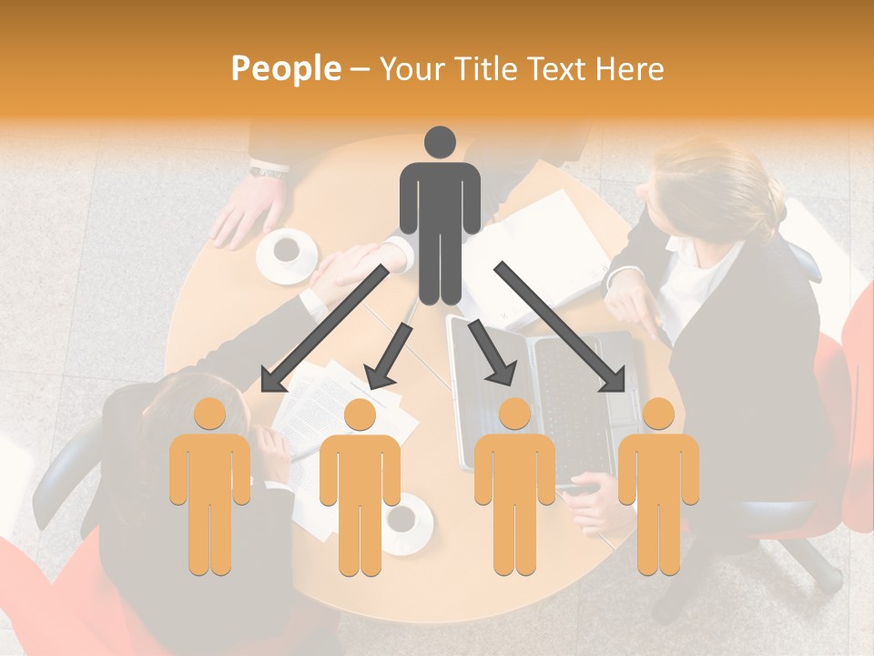 A Group Of People Sitting At A Table With Laptops PowerPoint Template