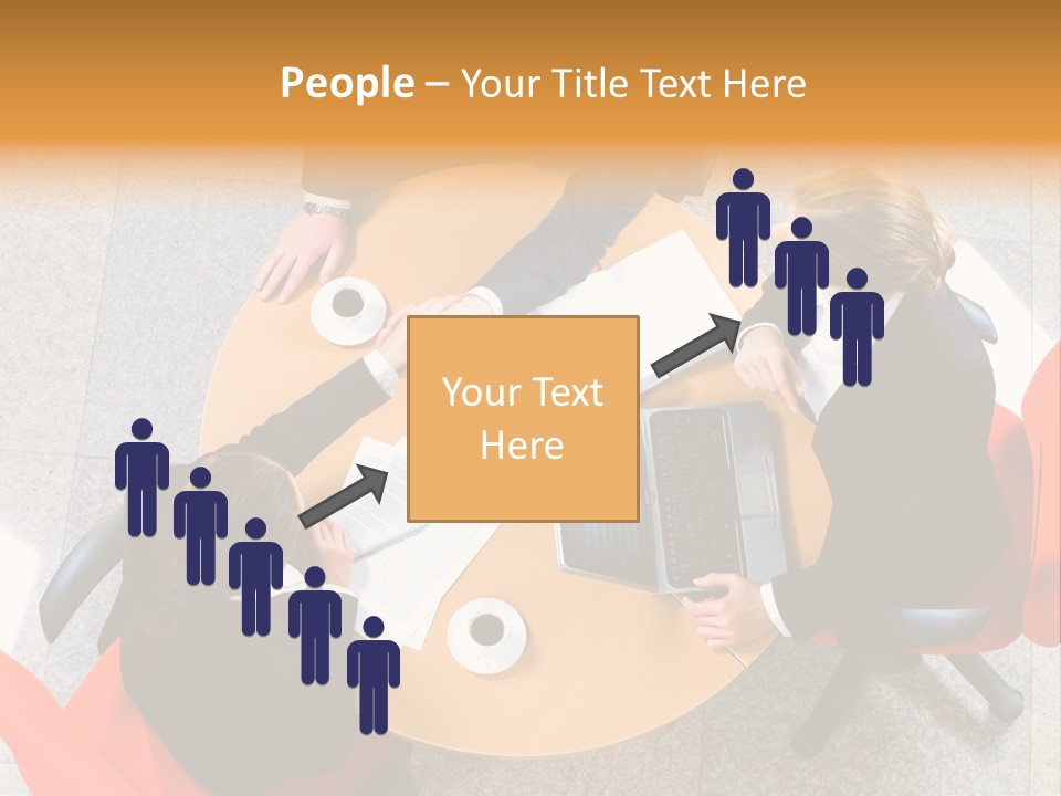 A Group Of People Sitting At A Table With Laptops PowerPoint Template