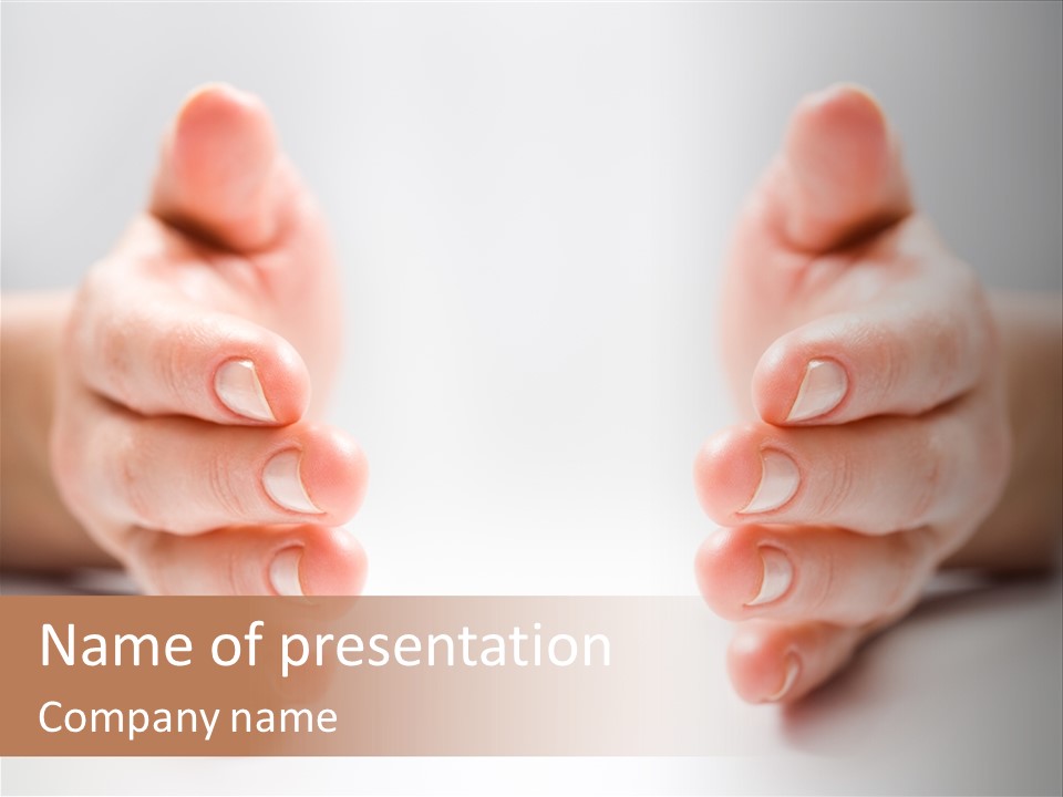 Photo Of Female Fingers On A White Background PowerPoint Template