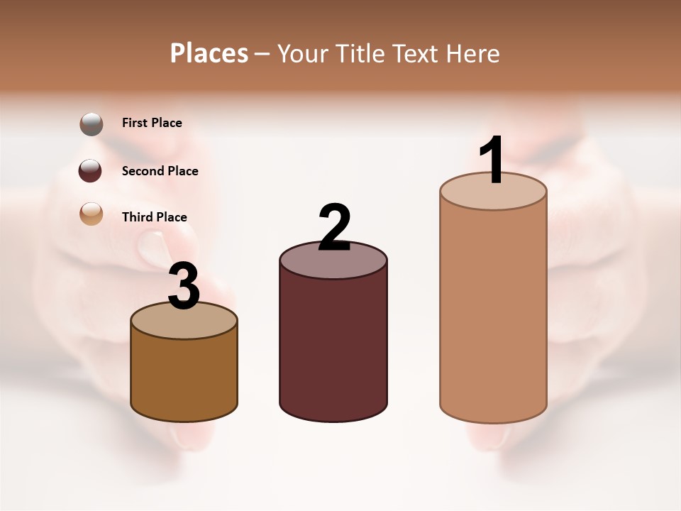 Photo Of Female Fingers On A White Background PowerPoint Template