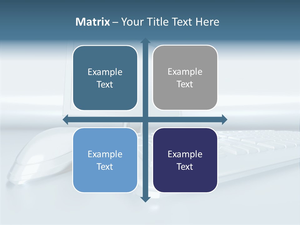 Components Of A Personal Computer: Monitor, Mouse, Keyboard, Stylized In Metallic Style PowerPoint Template