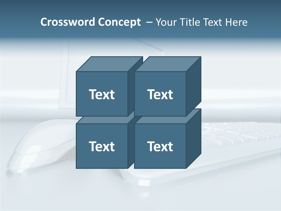 Components Of A Personal Computer: Monitor, Mouse, Keyboard, Stylized In Metallic Style PowerPoint Template