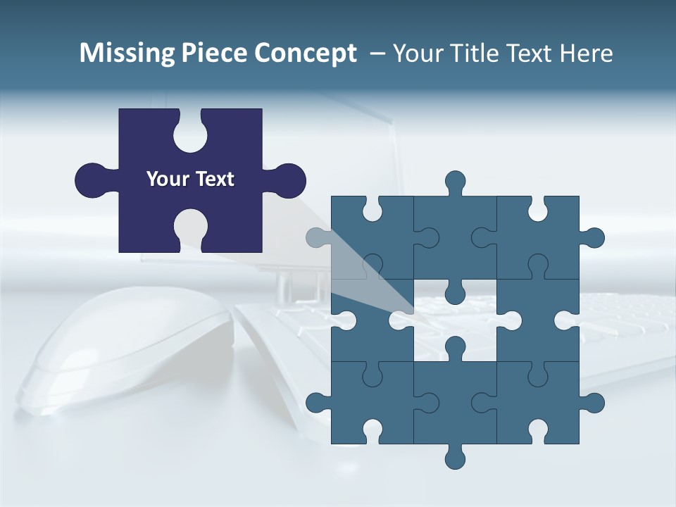 Components Of A Personal Computer: Monitor, Mouse, Keyboard, Stylized In Metallic Style PowerPoint Template