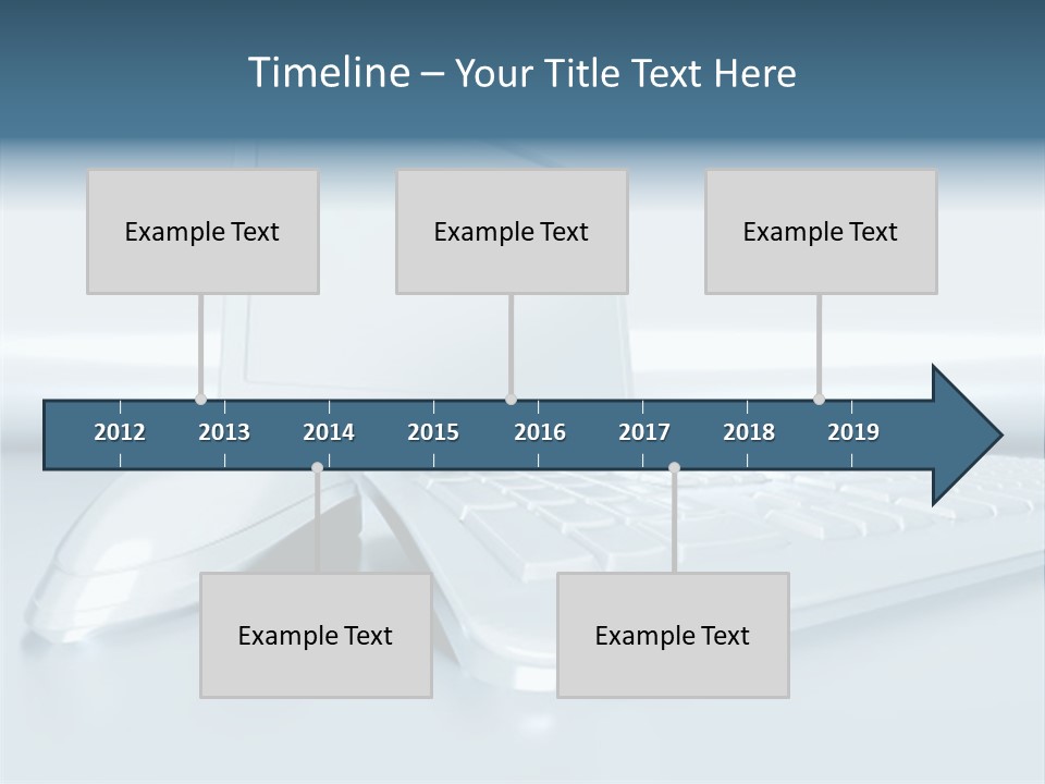 Components Of A Personal Computer: Monitor, Mouse, Keyboard, Stylized In Metallic Style PowerPoint Template
