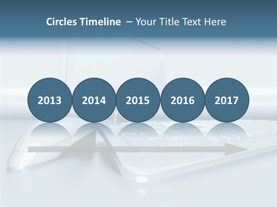 Components Of A Personal Computer: Monitor, Mouse, Keyboard, Stylized In Metallic Style PowerPoint Template