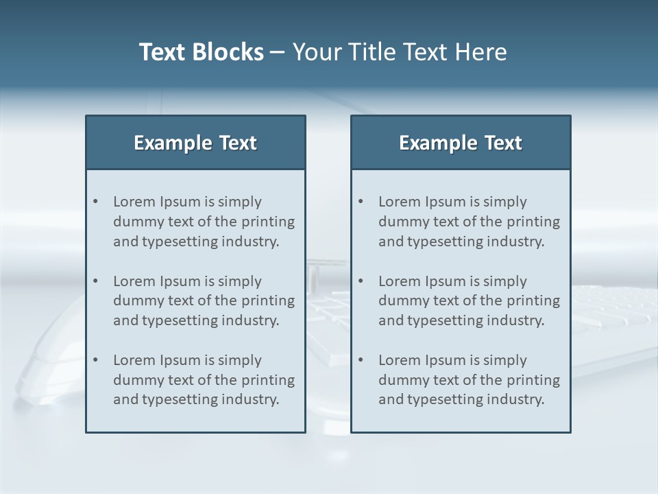 Components Of A Personal Computer: Monitor, Mouse, Keyboard, Stylized In Metallic Style PowerPoint Template