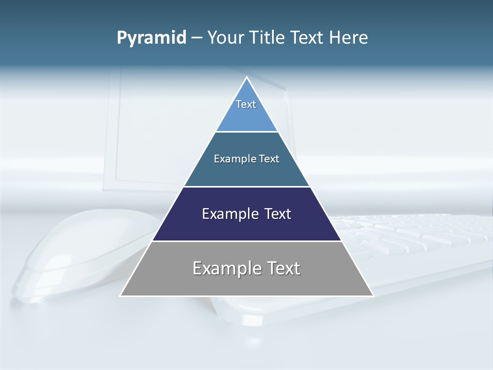 Components Of A Personal Computer: Monitor, Mouse, Keyboard, Stylized In Metallic Style PowerPoint Template
