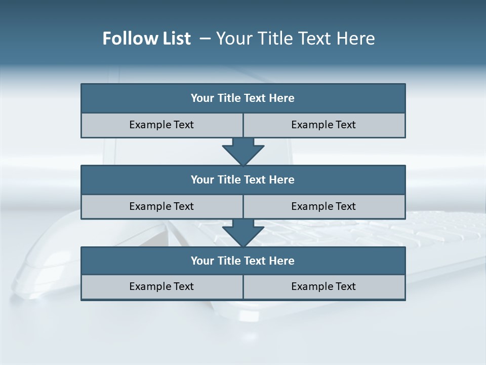 Components Of A Personal Computer: Monitor, Mouse, Keyboard, Stylized In Metallic Style PowerPoint Template