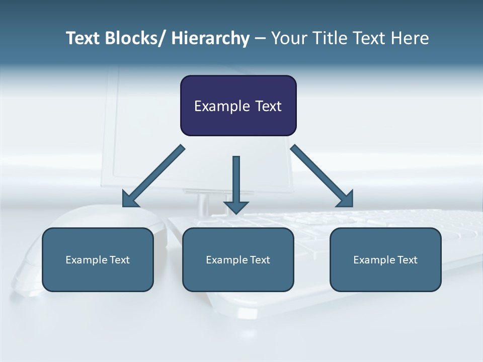Components Of A Personal Computer: Monitor, Mouse, Keyboard, Stylized In Metallic Style PowerPoint Template