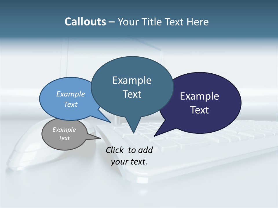 Components Of A Personal Computer: Monitor, Mouse, Keyboard, Stylized In Metallic Style PowerPoint Template